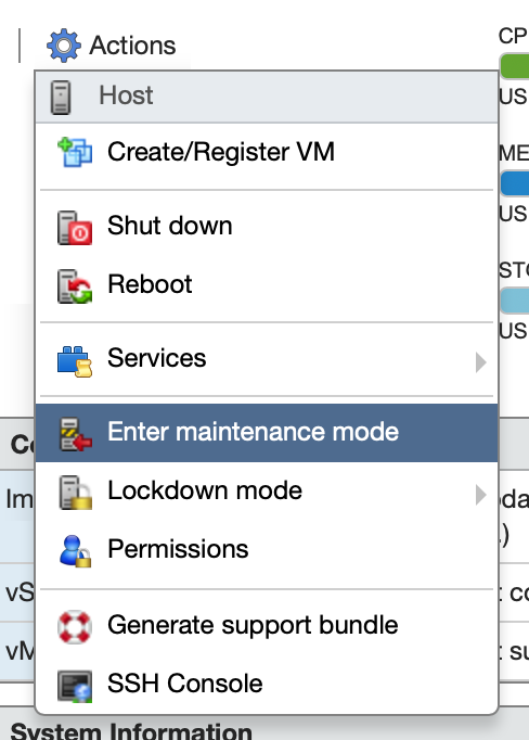 vmware esxi 6.7 host graphics settings